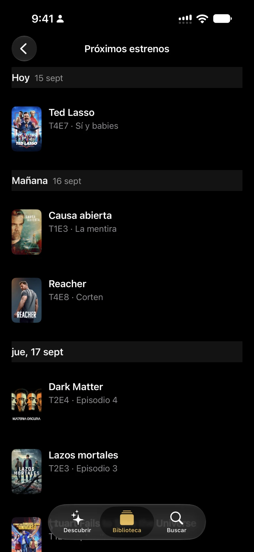 Calendario de Aldebaran con los próximos episodios y estrenos